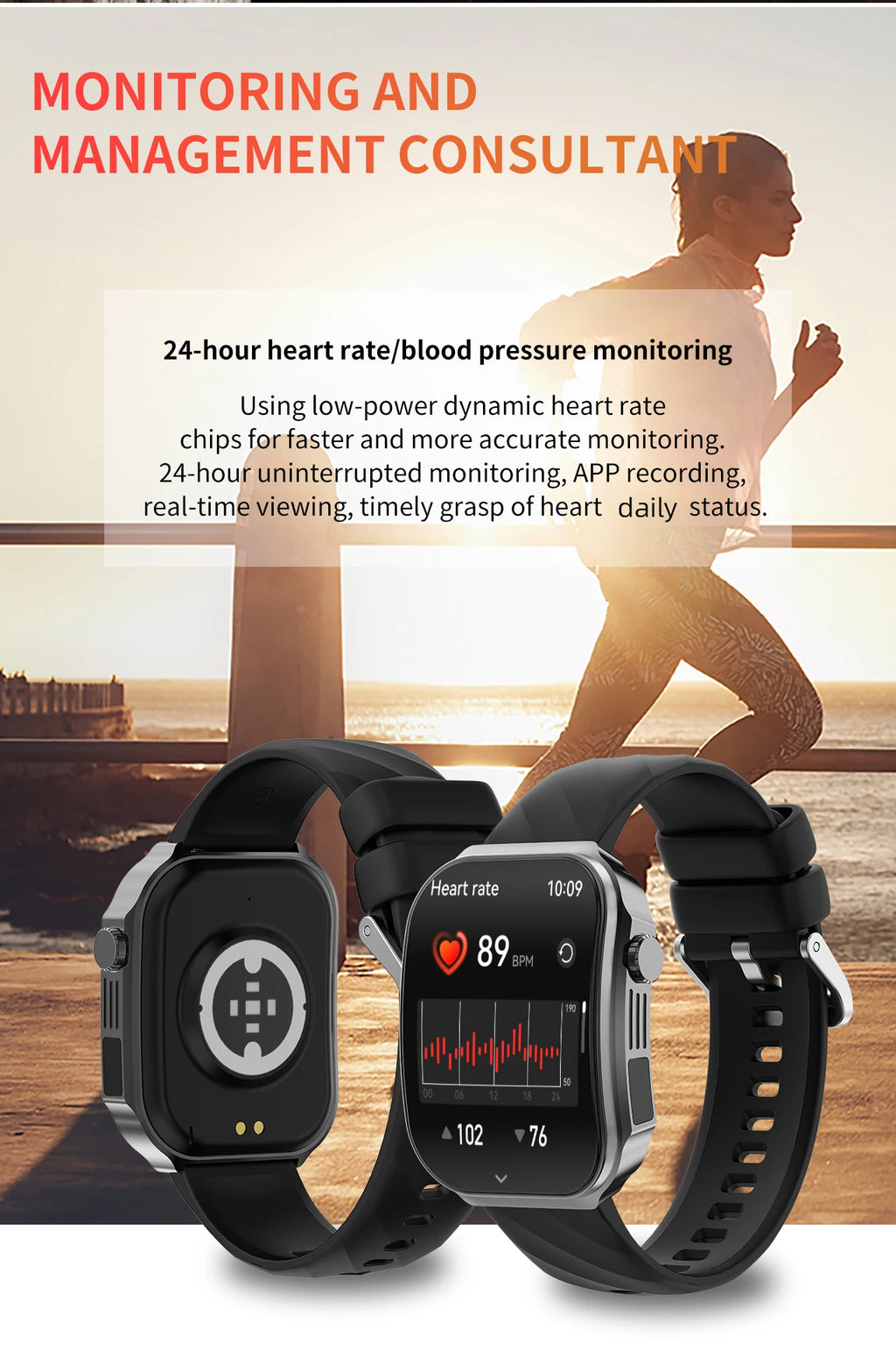 LIGE New 2.2-inch 3D Curved Screen Smart Watch With LED Light Thermometer Health Monitor Smartwatch BT Call Sports Fitness Watch