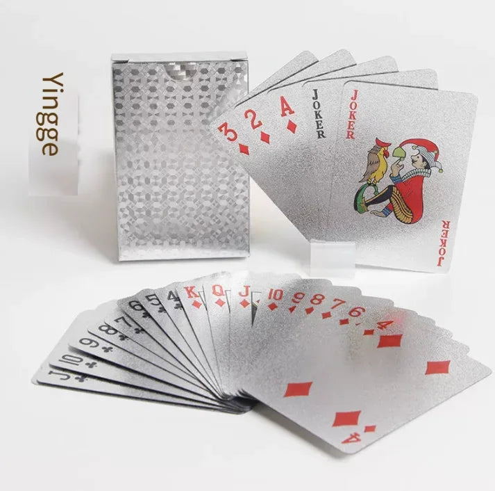 Brand New 54-piece Black and Gold Plastic Playing Card Foil Poker Set Magic Tool Party Tabletop Game