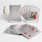 Brand New 54-piece Black and Gold Plastic Playing Card Foil Poker Set Magic Tool Party Tabletop Game