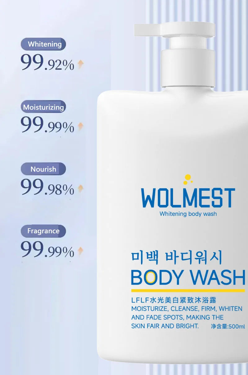 Whitening Body Wash Shower Gel Deep Cleansing Removing Dirt Dead Skin Oil Control Even Skin Tone To Lighten Pigmentation 500ml