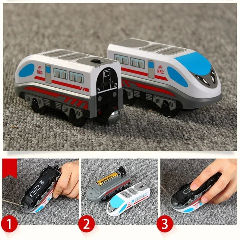 RC Electric Train Set Locomotive Magnetic Train Diecast Slot Toy Fit for Brand Wooden Railway Tracks Toys for Children Gifts