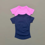 Sport Short Sleeve Top Women Running Sports T Shirt Summer Short Sleeve Round Neck Breathable Gym Vest Yoga Fitness Top