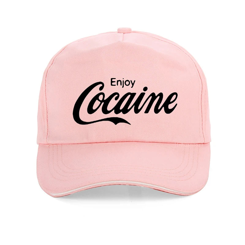 funny Enjoy Cocaine men cap Fashion women new summer sun hat Causal Unisex Outdoor Fishing hunting baseball caps
