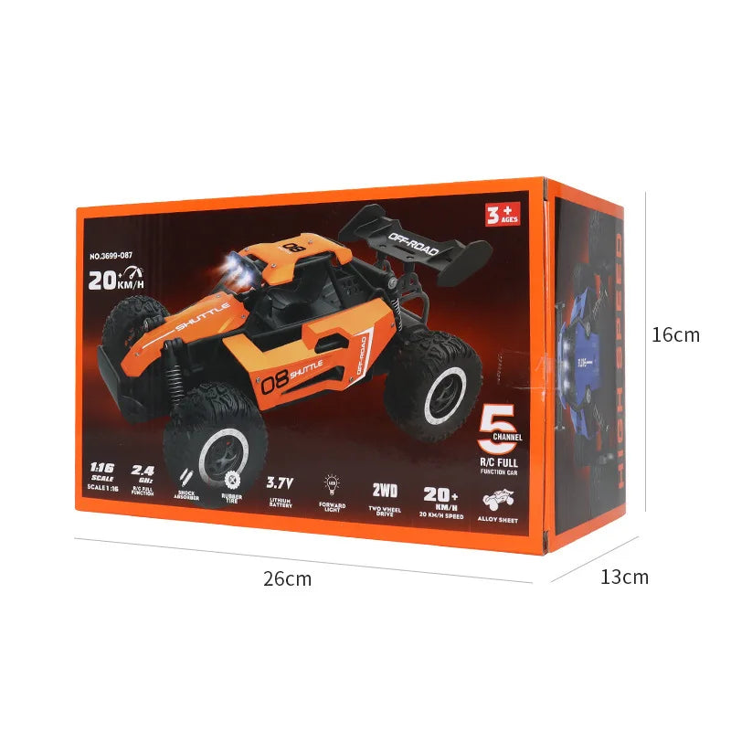 Oike RC Car 1:16 Model With LED Lights Radio Off-road Remote Control Climbing Vehicle Outdoor Cars Drift Race Toys Boys Gifts