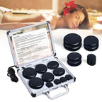 HOT STONE MASSAGE SET - Professional Spa Massage Tools - For Neck, Back, Abdomen, Legs & Full Body Massage