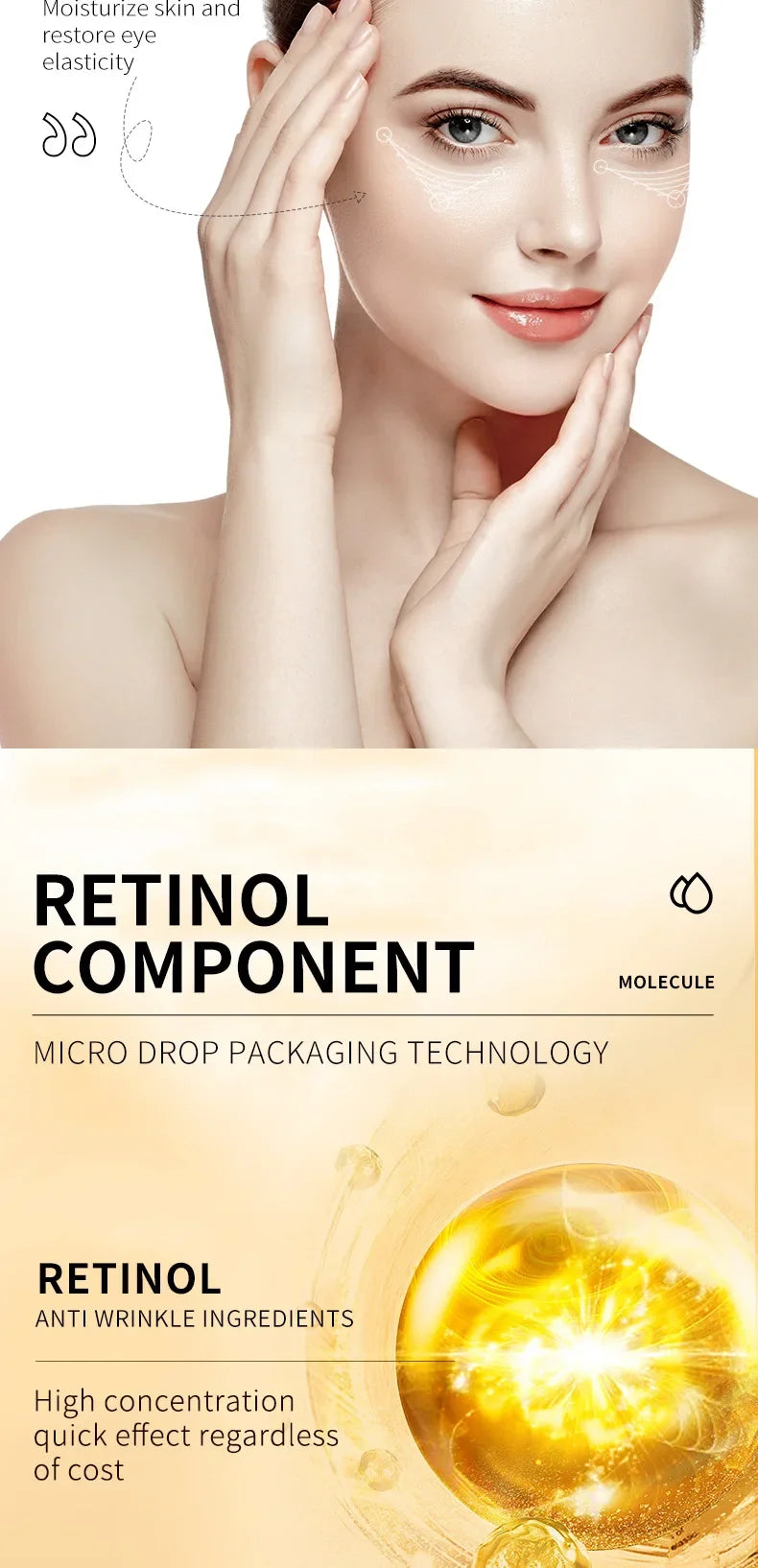 SADOER  Retinol Eye Cream Reduces Dark Circles and Wrinkles Moisturizes and Tightens The Eyes, Eye Cream Korean Eye Care Product