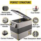 VEVOR Car Refrigerator Portable Compressor Cooler 35-55L Mini Fridge Freezer 12/24V DC 110-240V Ice Box for Camping Picnic Frige