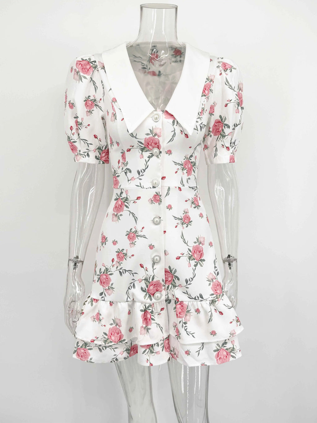 Tossy Printed Lapel Fashion Mini Dress Women's Short Sleeve Patchwork Contrast Elegant Summer Dress 2025 Female Bodycon Dress
