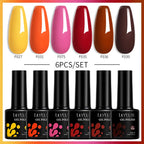 LILYCUTE 7ML 6PCS Neon Gel Nail Polish Set fluorescent Series Color Changing Semi Permanent Soak Off Manicure kit Nail Art Gel