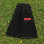 American Y2K 2025 New Baggy Wide Leg Black Jeans Overszied Women Street Casual Joker Denim Pants Couple Jeans Vintage Streetwear