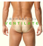2026 fashion solid color men's three-dimensional triangle breathable sports low waist high elastic tight body