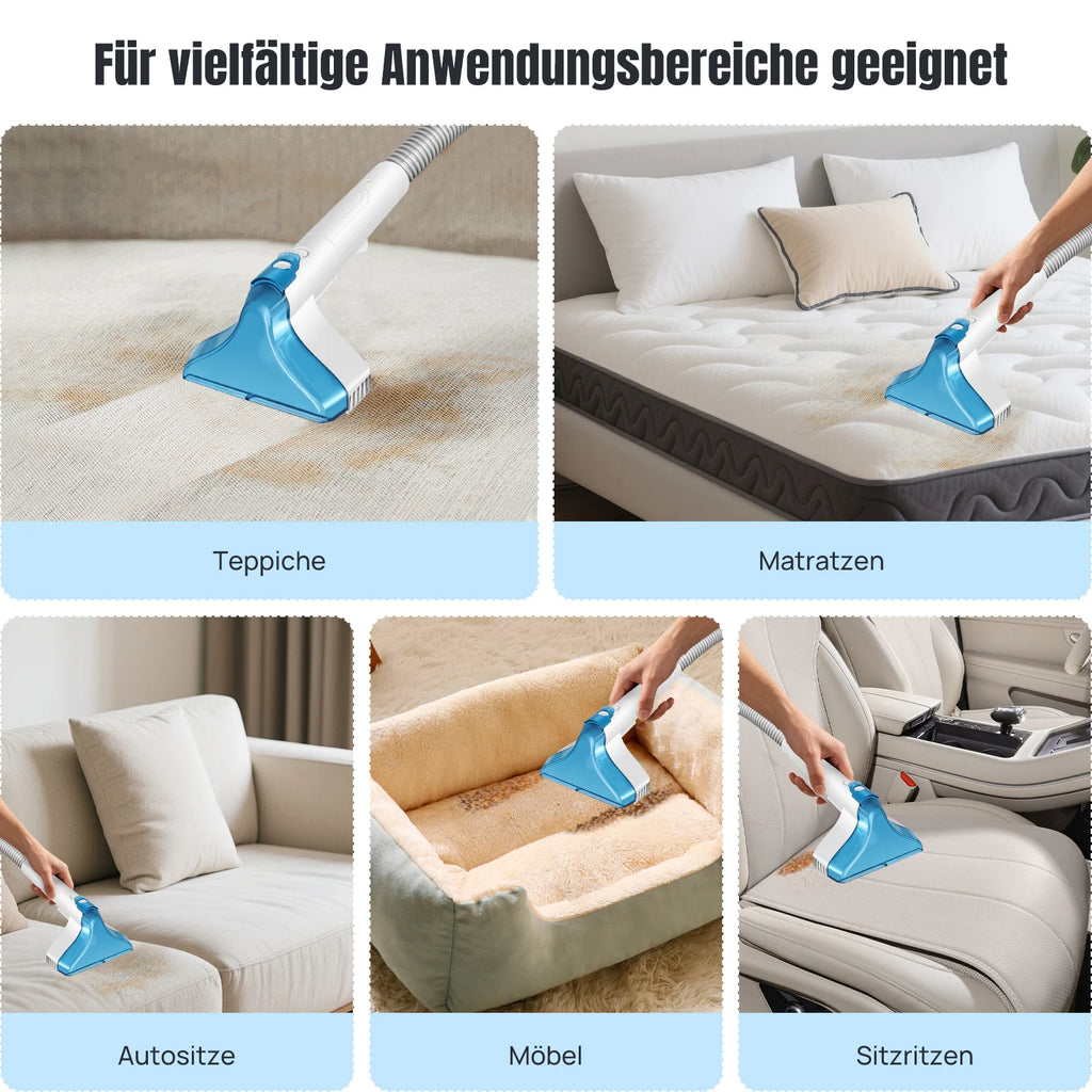 BRIEFNESS Cordless Upholstery Cleaner,2 Batteries, Stain Remover for Sofa,Mattress & Car Seat,Deep Pet Stain Removal for Fabric