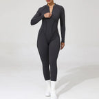 Women's Tracksuit Gym Workout Sports Clothes Outfit Zipper Jumpsuit Yoga Fitness Overalls Set Open Back Bodysuits Suit for Women