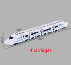 Kids DIY Simulation High Speed Railway Train Toy Car Electric Sound Light Model Train Educational Toys for Boys Girls Gift