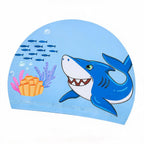 Kids Cartoon Animal Swim Cap 4Pcs/Set Quick Dry Polyester Nylon Elastic Bathing Hats for Boys Girls