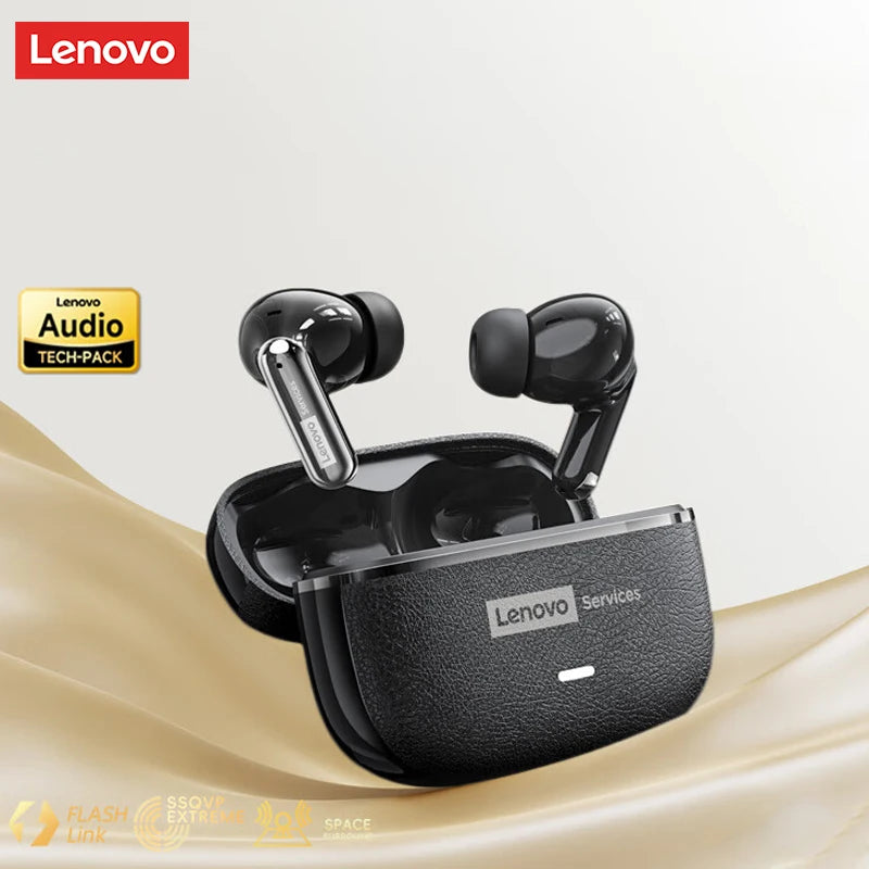 Choice Lenovo LE208 Wireless Leather Earphones Bluetooth 6.0 ENC Earphones Noise Reduction Headphone Low Latency Gaming Headset