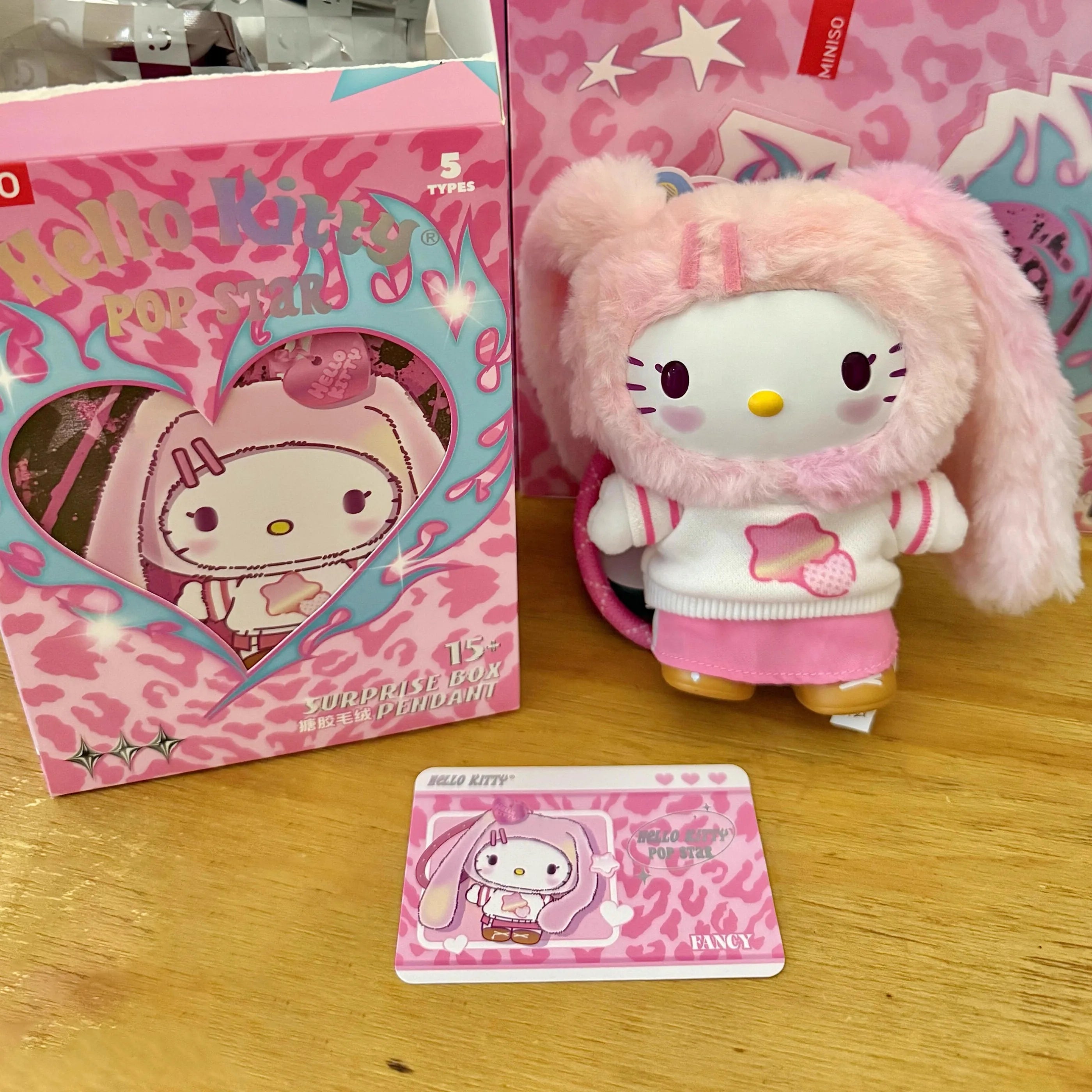 Genuine Hello-Kitty Pop Star Velvet Pendant Series Vinyl Doll Blind Box Trendy Kawaii Surprise Gift Lovely Trendy Blind Box Toys