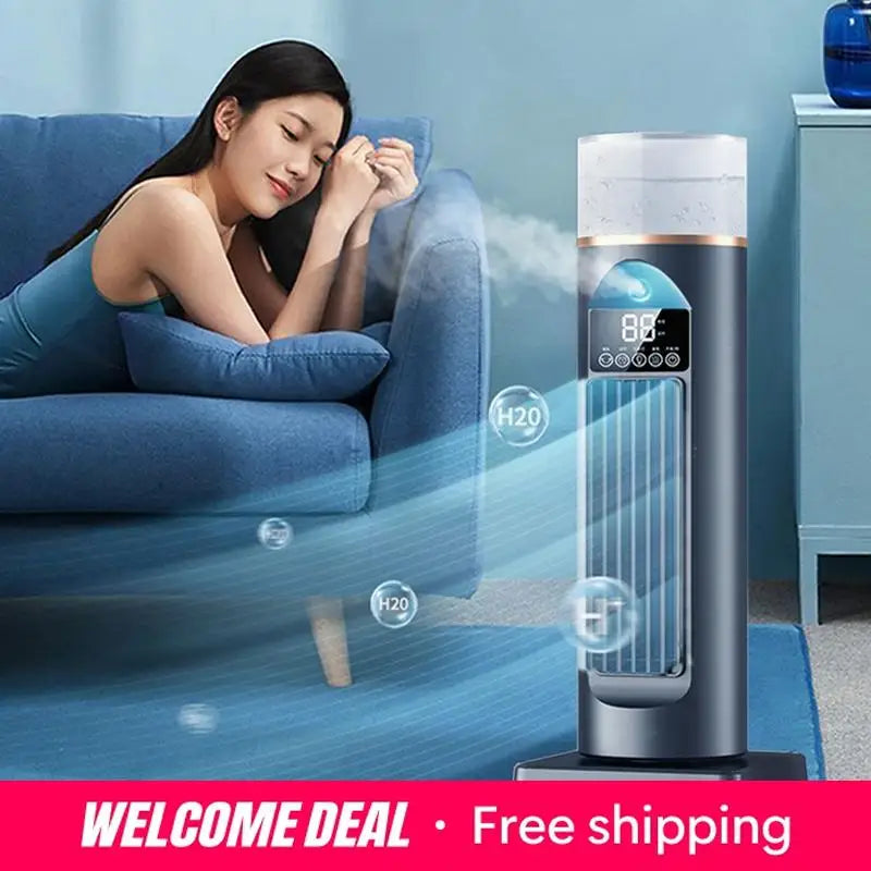 NEW Cold Air Fan Cool Air Fan Persona Air Conditioner Adjustable Speeds Humidifier Cool Gadgets with Timer & Remote Main image