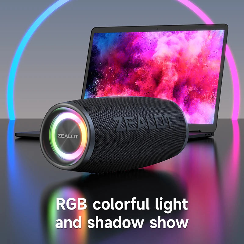 ZEALOT-S56 Bluetooth Speaker 40W Output Power Bluetooth Speaker with Excellent Bass Performace IPX6 Waterproof camping speaker