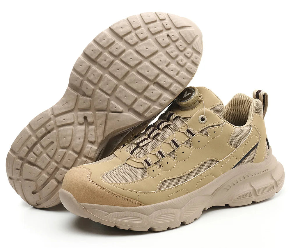Rotary Buckle Safety Shoes for Man with Steel Toe Cap Anti-smashing, Anti-puncture, Anti-slip Work Safety Boots Industry Welding