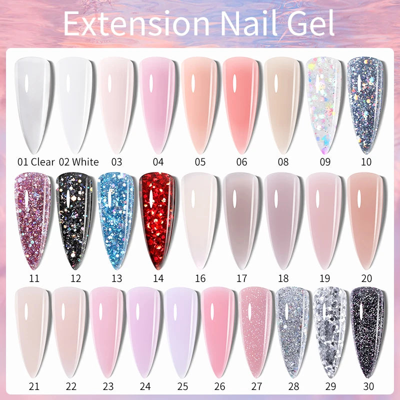 LILYCUTE 15ml Extension Gel Nail Polish Set Quick Nail Prolong With Extend Mold Nail Tips Acrylic Solution Manicure Tools Kit