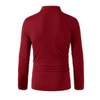 2025 New Men's Casual and Fashionable Solid Color Long Sleeved Stand Up Collar T-shirt Summer Versatile and Comfortable Top