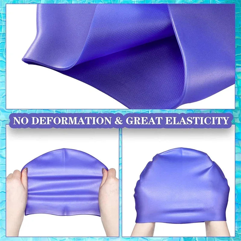 Swimming Cap Silicone Waterproof Swim Hat for Men Women Adult Kids Pool Caps Diving Swimming Equipment Elastic Caps 2025