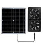 High Efficiency Outdoor Solar Panel Dual Exhaust Fan for Dog Warehouse RV Greenhouse Fan Air Pump Cooling Temperature