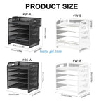 C7AB Multifunction File Letter Tray Organizers with Sliding Drawer and 2 Pen Holder, Space Saving Office Desk Organizers