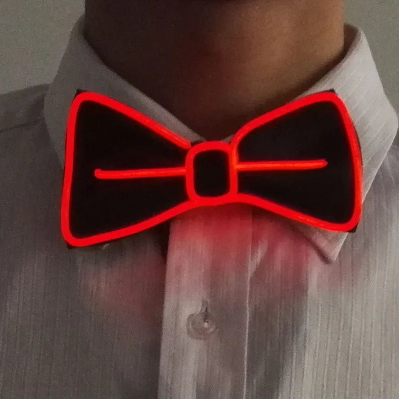 LED Glowing Bow Ties for Men Light Up Ties Personalized Night Club Concert Masquerade Accessory for Carnival Decor