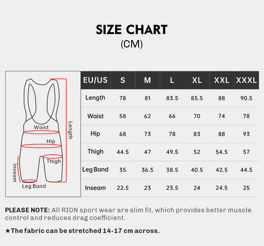 RION Cycling Bibs Shorts Mountain Bike Breathable Men's Padded Bike Tights Triathlon Man Pro Licra Bicycle Shorts MTB Clothes