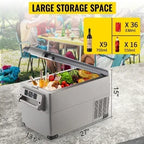 VEVOR Car Refrigerator Portable Compressor Cooler 35-55L Mini Fridge Freezer 12/24V DC 110-240V Ice Box for Camping Picnic Frige