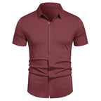 Men's Stretch Shirt Wrinkle Free Dress Shirts Regular Fit Short Sleeve Stretch Business Casual Button Down Shirts