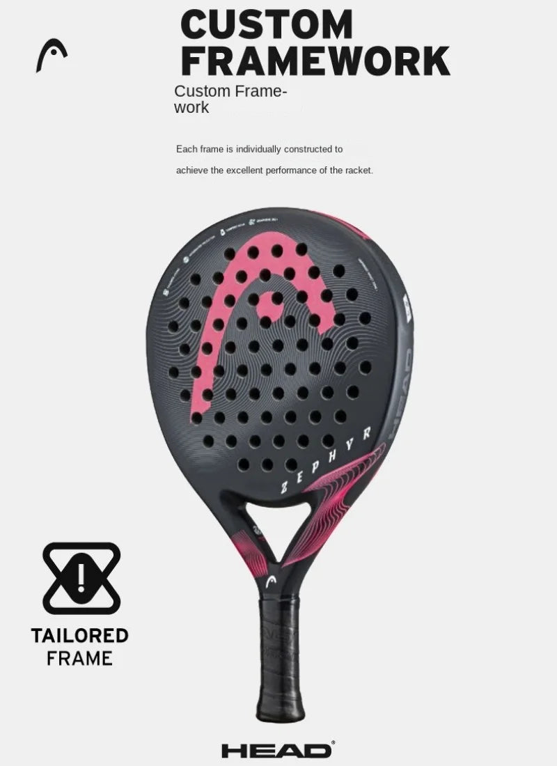 Genuine HEAD Tennis Padel Rackets ZEPHYR Series Carbon Fibre EVA Memory Flex Foam Core Padel Tennis Racquets Lightweight Image secondaire du produit