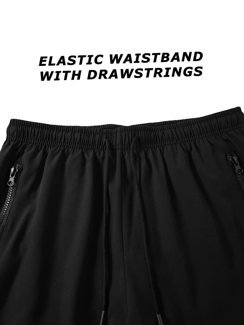 Shark Graphic Men's Board Shorts Summer Casual Beach Shorts with Mesh Liner Zipper Pockets Quick Dry Swim Trunks Bathing Suit