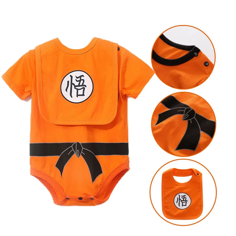 Anime Clothes Baby Vegeta Rompers Newborn Kuririn Roshi Training Outfit Infant Kids Halloween Cartoon Cosplay Costume Jumpsuit