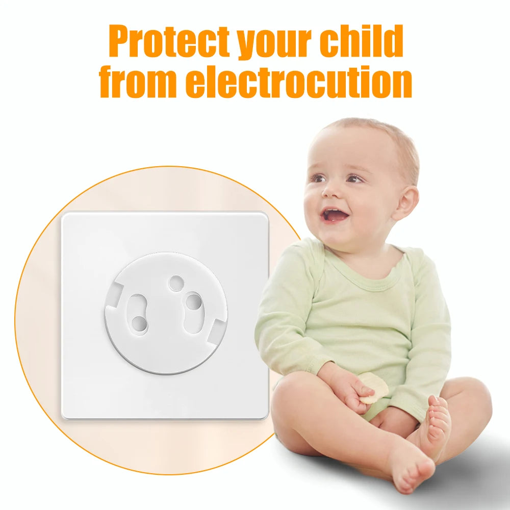White Electrical Safety Socket Protective Covers Baby Care Clear Anti-electric Shock Infant Plug Power Outlet Guard Protection