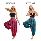 Women's Boho Wide Leg Harem Pants Adult High Waist Yoga Loose Lantern Pants Breathable Beach Trousers Vacation Printed Jagger