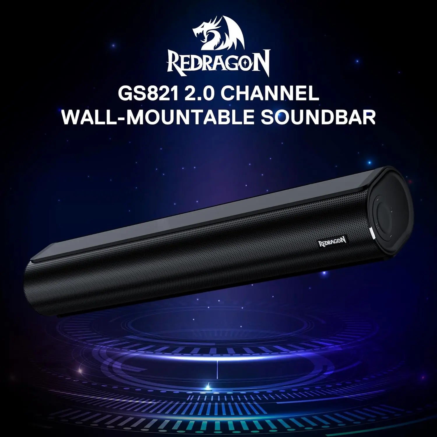 Redragon GS821 Computer Soundbar - Hi-Fi Stereo PC Speaker with BT 5.3, Optical/HDMI ARC/AUX/USB Port, 3 EQ Modes,