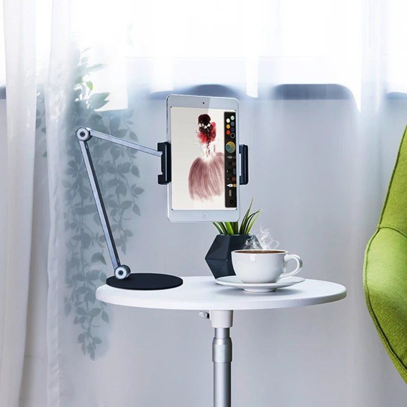 Heavy Duty Aluminum Tablets Stand With Rotating Base Ergonomic Support For Watching Movie And Reading Books Image principale du produit
