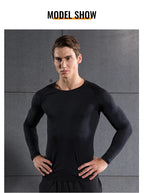Compression Running Top Men Long Sleeve Shirt For Male Gym Clothing Quick Dry Sportswear Fitness Tee Training Workout Muscle Top