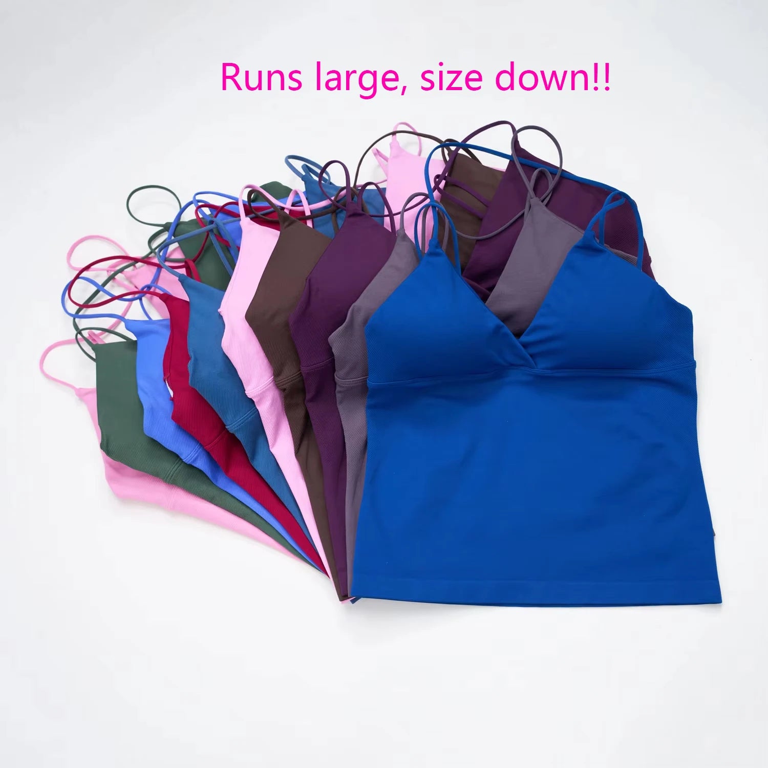 NCLAGEN Vision Twist Front Longline Top Women's Seamless Thin Straps Yoga Gym Workout Vest Running Tank Tops Fitness Clothing Image principale du produit