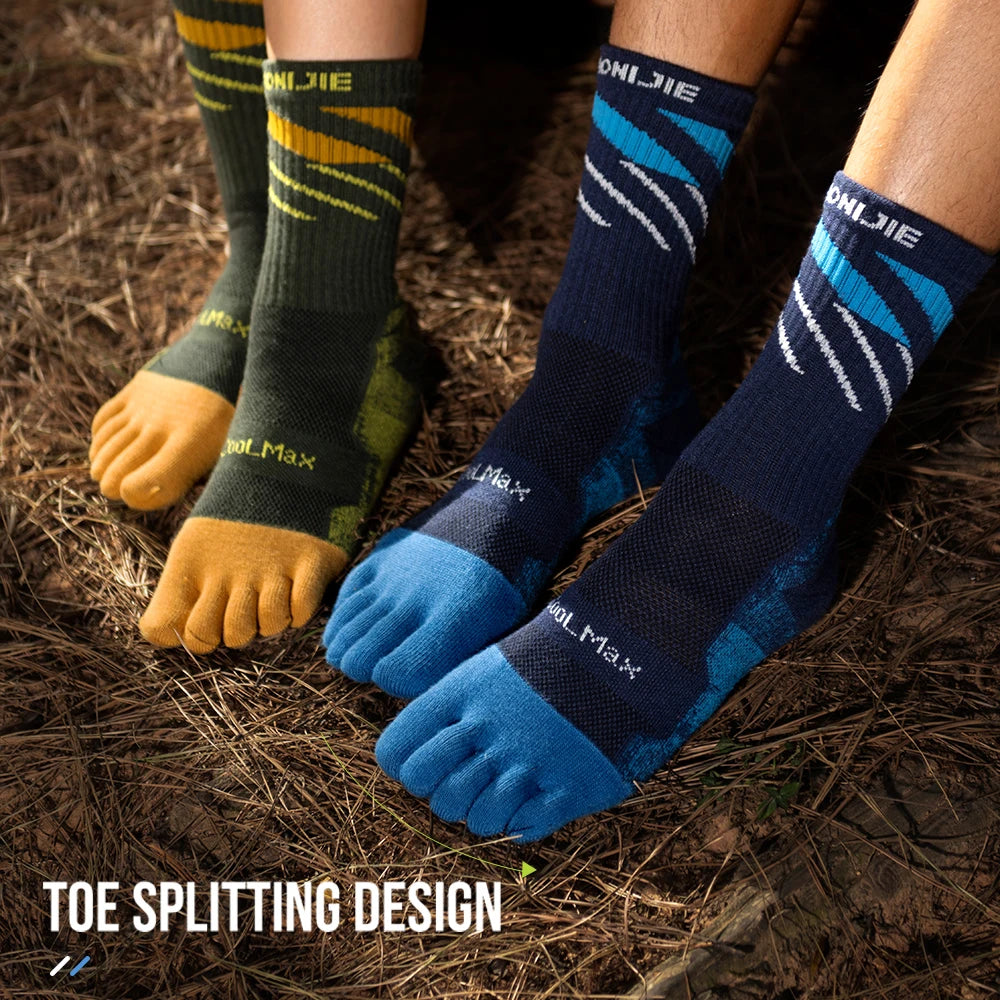 AONIJIE E4846 Sports Long Five-finger Socks Warm and Breathable Terry Socks Suitable for Mountaineering and Cross-country Hiking