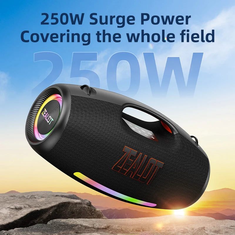 ZEALOT-S89 250W Waterproof Portable Loud Bluetooth Speaker, Wireless Outdoor Boombox SubwooferTriple Passive Radiators-Deep Bass Secondary image
