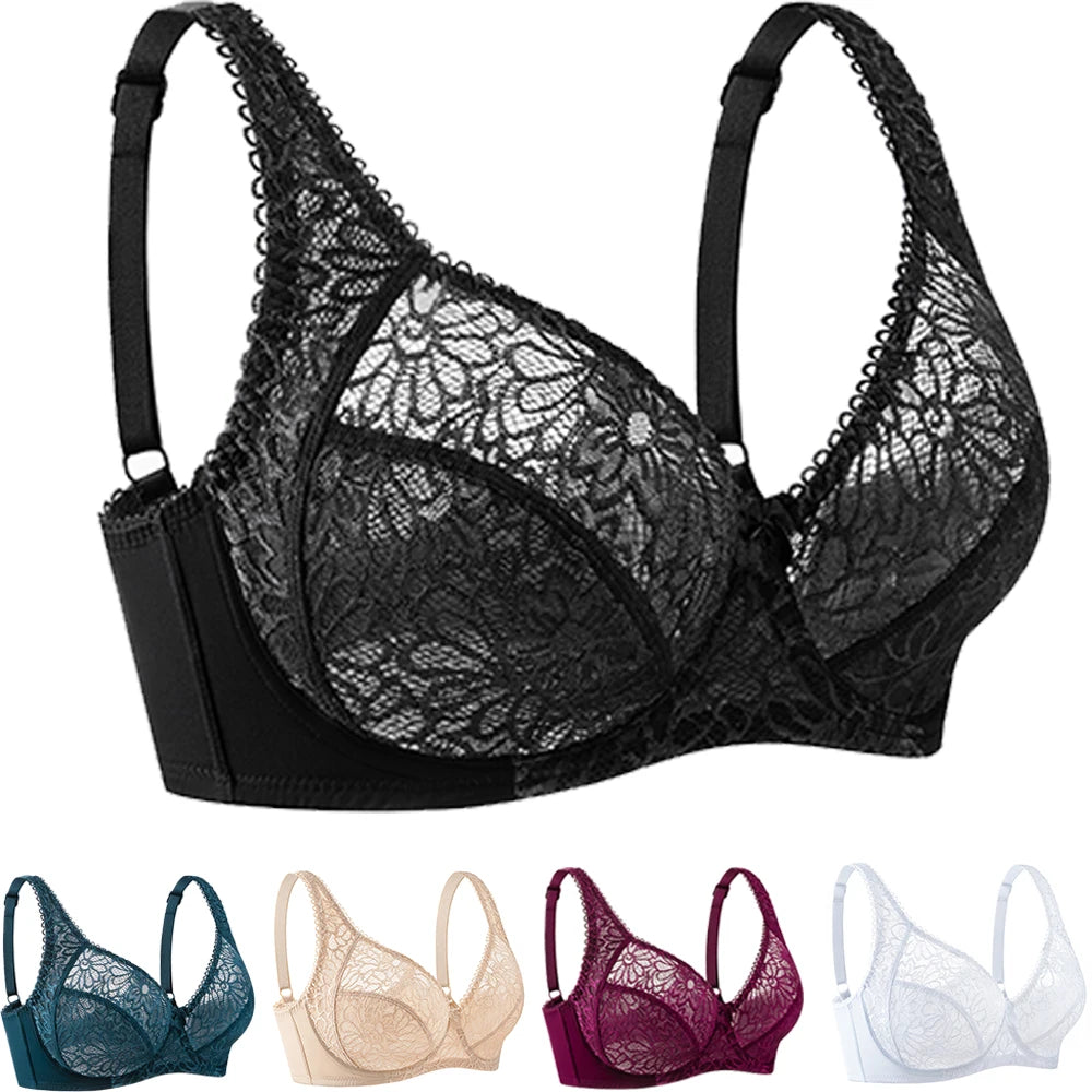 Plus Size Bras For Women Lace Modern Ladies Elegance Brassiere Underwear Sexy Lingerie Tops C D DD E F Cup Image principale du produit
