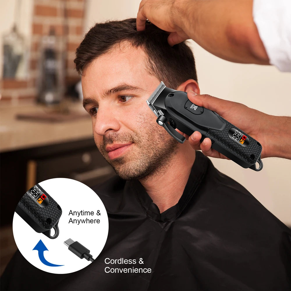 hiena Hair Clipper Kit for Men Electric Shaver Hair Trimmer Professional Cutting Machine Hair Trimmer with LCD Digital Display