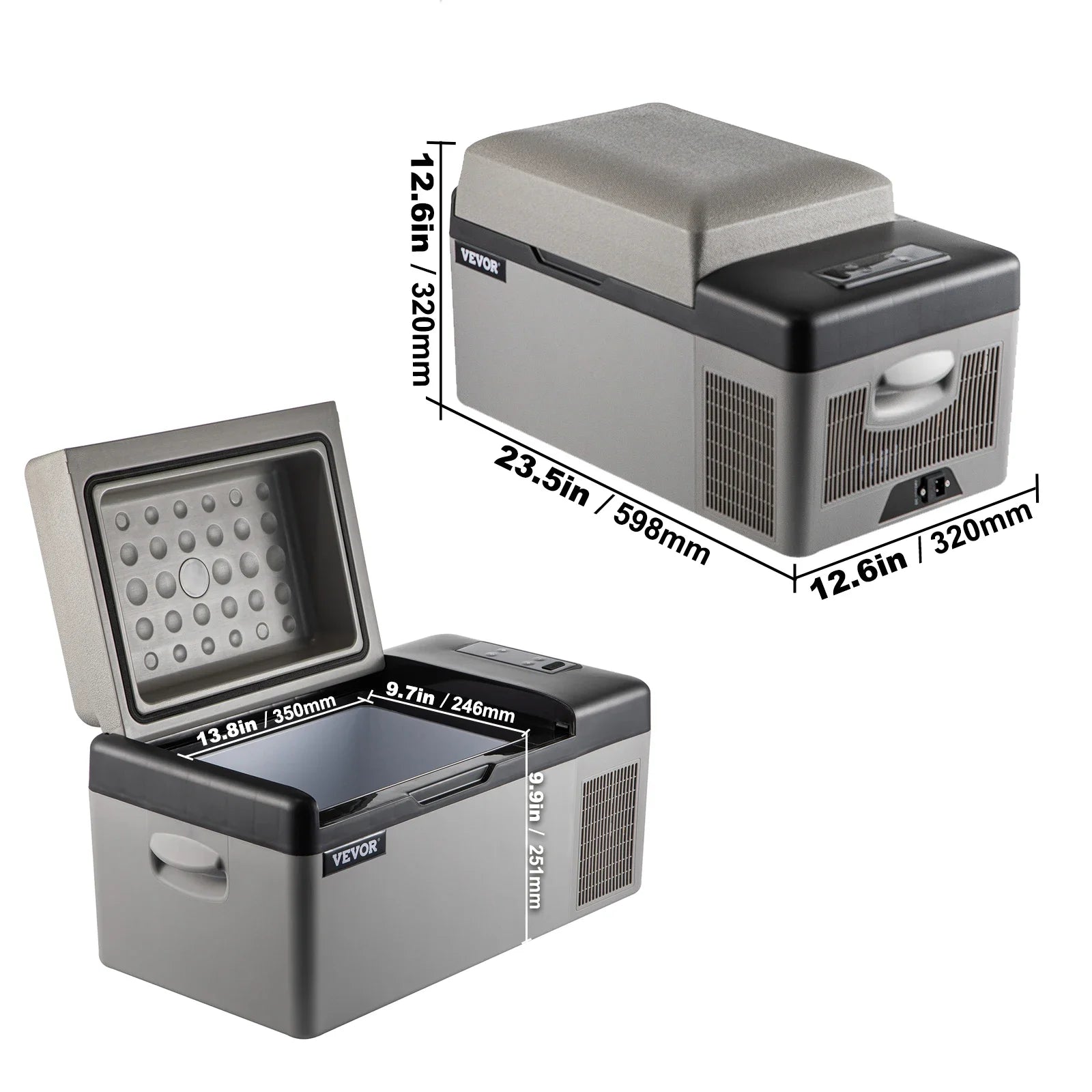 VEVOR 15L-55L portable small refrigerator car refrigerator car truck mini cooler, suitable for driving, traveling, and home use