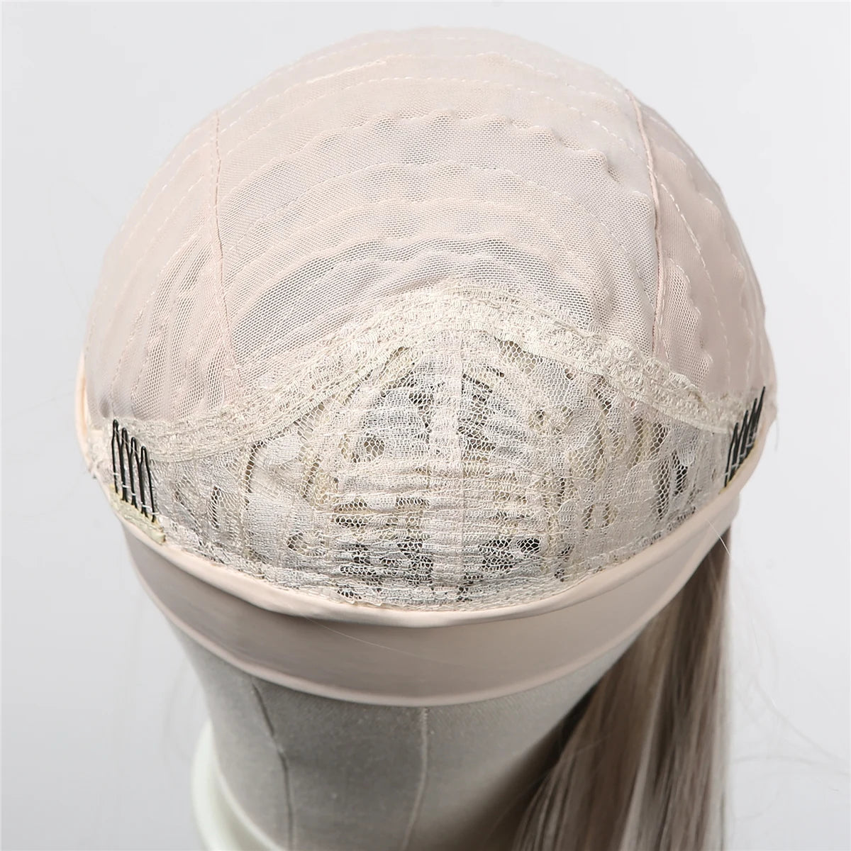 ALAN EATON Long Blonde Synthetic Headband Wig Ombre Blonde Straight Hair Wigs Natural Looking Heat Resistant Fiber for Daily Use