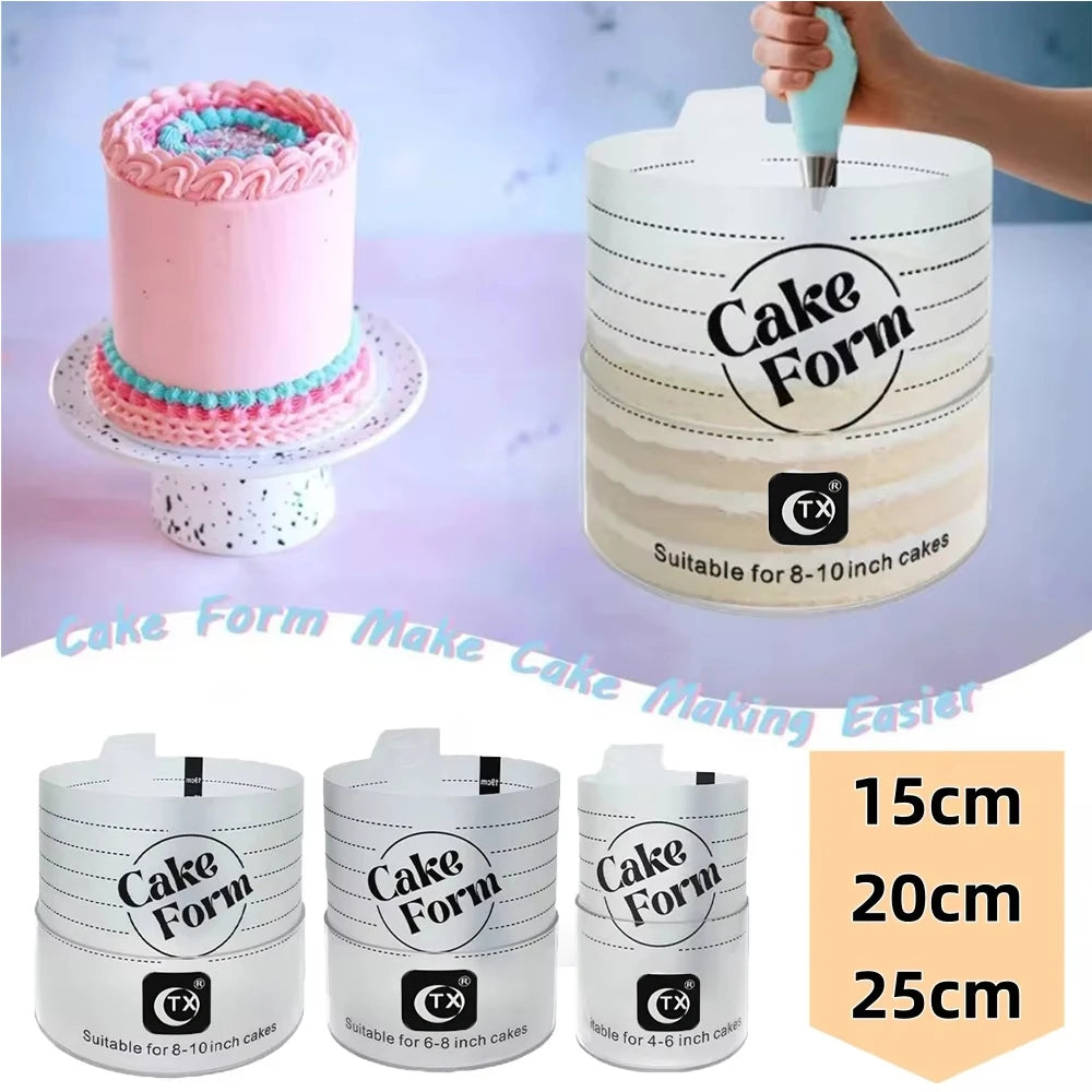 15/20/25cm Adjustable Round Cake Ring Mold Extendable With Scale Mousse Dessert Cake Cream Baking Kitchen Tools Cake Styling Kit Image principale du produit