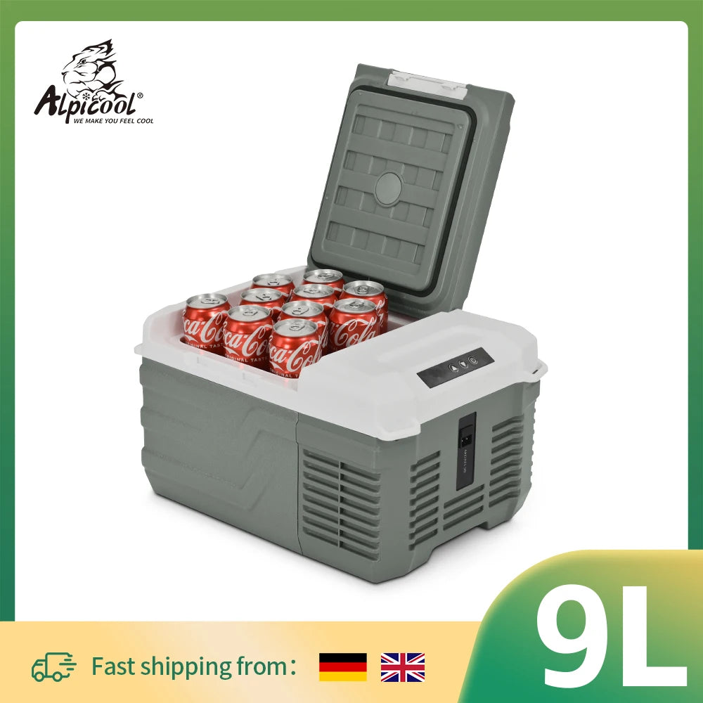 Alpicool NL9 9L Portable Refrigerator 12V/24V Small Car Fridge 100V~240V AC Electric Cooler Plug in Mini Freezer for Camping Image principale du produit